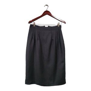 Vintage Carole Little for Saint Tropez West Black Wool Lined Pencil Skirt Sz 12